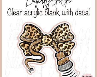 Leopard Sono Bow Acrylic Blank and Decal I Badge Reel Supplies