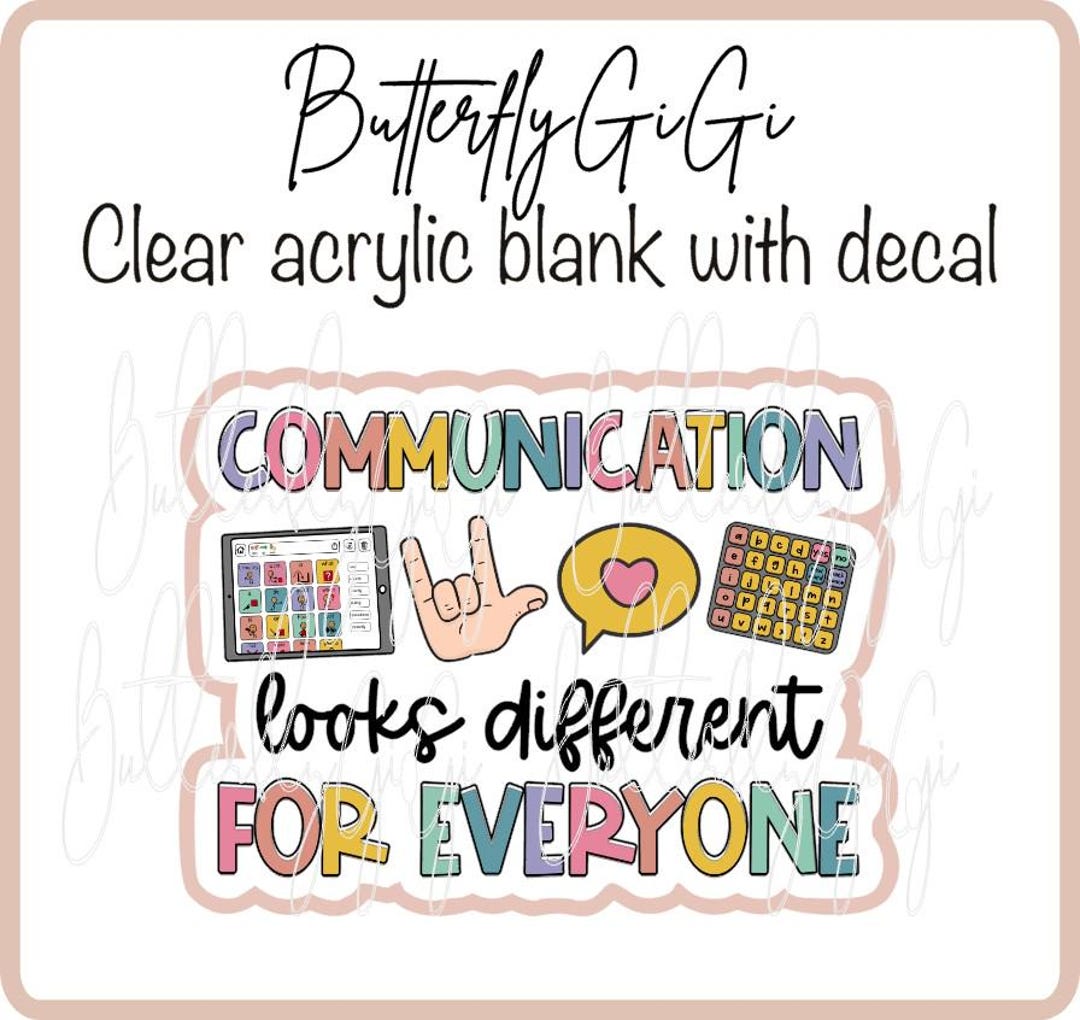 Communication Looks Different Acrylic Blank and Decal I Badge Reel ...