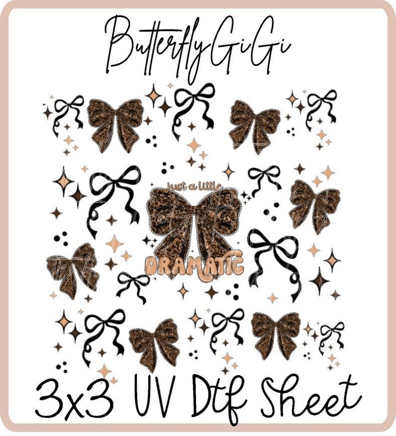 Just Dramatic Leopard Bows UV DTF SHEET I Badge Reel Supply - Etsy