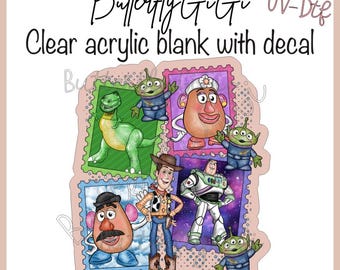 TS Collage UV Dtf decal and Acrylic Blank I Badge Reel Supply