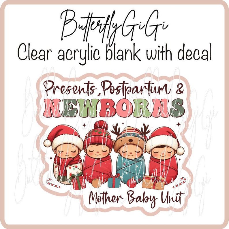 Present Mother Baby Unit Acrylic Blank and Decal I Badge Reel Supply - Etsy