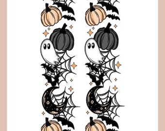 Black Pumpkin Spider UV Dtf Wrap I Pen Wrap I Bookmark