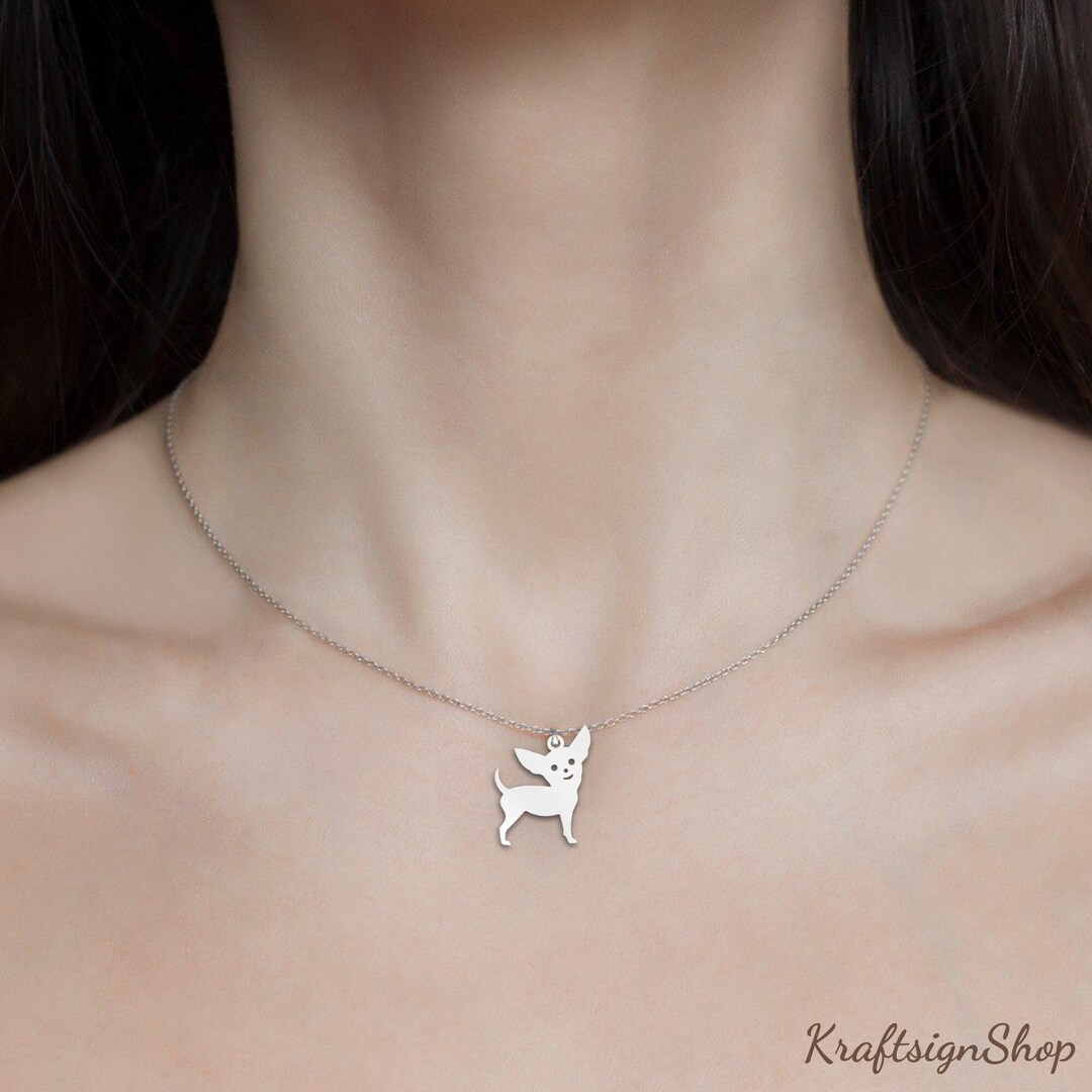 Funny Chihuahua Necklace 18K Gold Chihuahua Dog Pendant Etsy