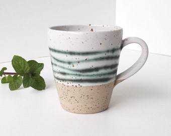 Mint cup / Stoneware cup / 300 ml / Coffee cup / Tea cup / Ceramic mug / Gift / Gift for her /Gift for him /Table decor/Céramique artisanale