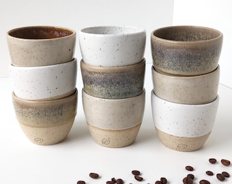 Tumbler / 250ml / 8.5oz /  Stoneware cup / Caffè latte cup  / Handmade cup / Gift for her / Gift for him / Céramique artisanale