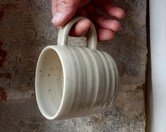 Cappuccinokopp 200ml - Handgjord stengodsmugg - Minimalistisk design