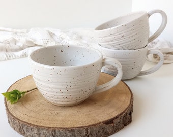 Steinzeugtasse / 220 ml / 7,5 oz / handgemachte Tasse / Teetasse / Café-Latte-Tasse / handgemachte Tasse / Geschenk für sie / Geschenk für ihn / Ceramique artisanale