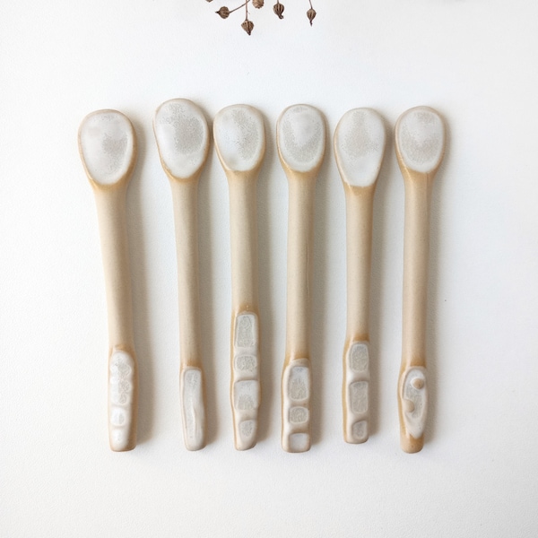 Ceramic spoon / Table decoration / Beige-white spoon /  Handmade spoon / Gift for her / Gift for him / Modern ceramics