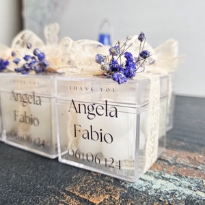 Baptism Candle Favor: Elegant Wax Blessing with Acrylic Box