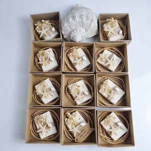 Bomboniere uniche per baby shower, bomboniere per matrimoni, mini saponette, bomboniere con stelle marine e conchiglie, regali di fidanzamento, bomboniere per battesimi, bomboniere per spose