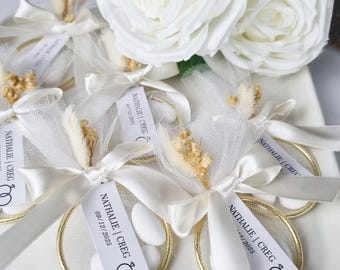 Bomboniere nuziali a base di mandorle con etichetta personalizzabile, eleganti regali per la festa di fidanzamento, gustose bomboniere per il matrimonio