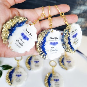 Llaveros de quinceañera azules y dorados, regalos para fiestas de cumpleaños, regalos para fiestas a granel, regalos para bodas, regalos para bodas, regalos para quinceañeras, Miss Quince