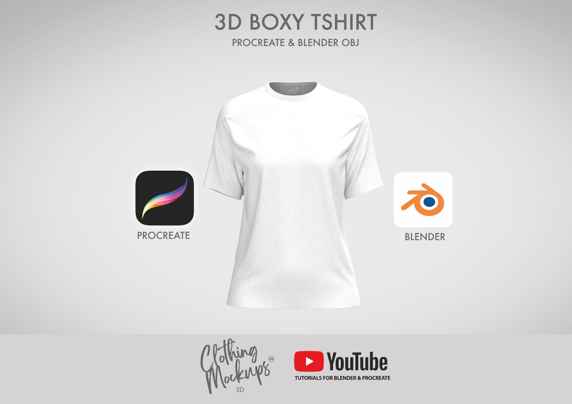 3D Boxy T-shirt - Oversized Fit - Procreate, OBJ & Blender - Etsy