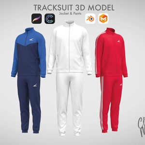 3D Tracksuit - Procreate / obj / Blender / Marvelous Designer / CLO3D