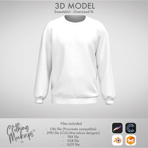 Procreate 3D object model, 3D sweatshirt model