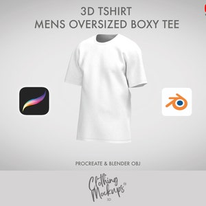 Oversized 3D T-shirt - Procreate, OBJ & Blender