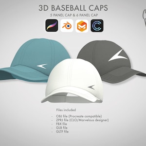 3D Baseball Cap - Procreate/ .obj / .fbx  / Marvelous Designer / CLO3D
