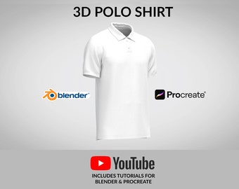 3D Polo Shirt Procreate Blender