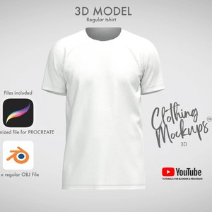 3D T-shirt Blender Procreate Photoshop Mockup Template build your own design fashion design clothing illustration graphic design