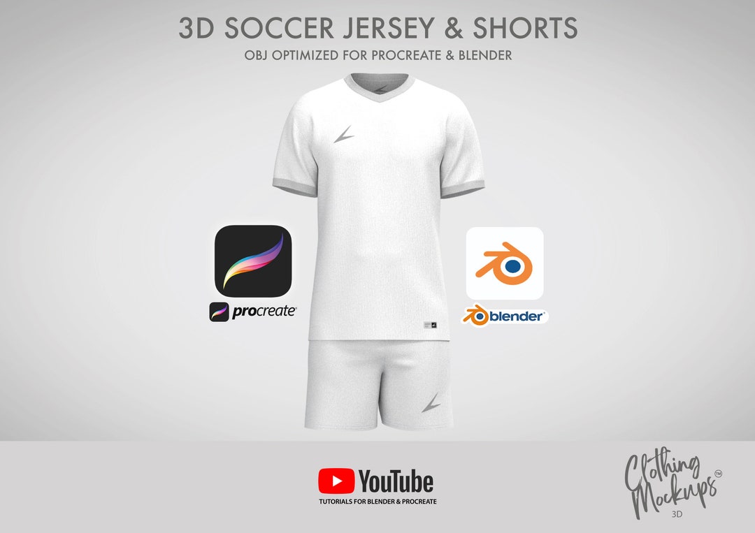 3D Soccer Kit Jersey & Shorts Procreate Blender 3D Football - Etsy