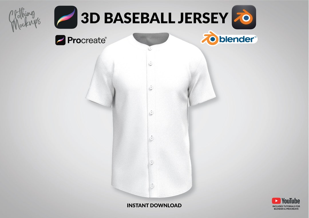 3D Baseball Jersey Mockup: Procreate Blender File