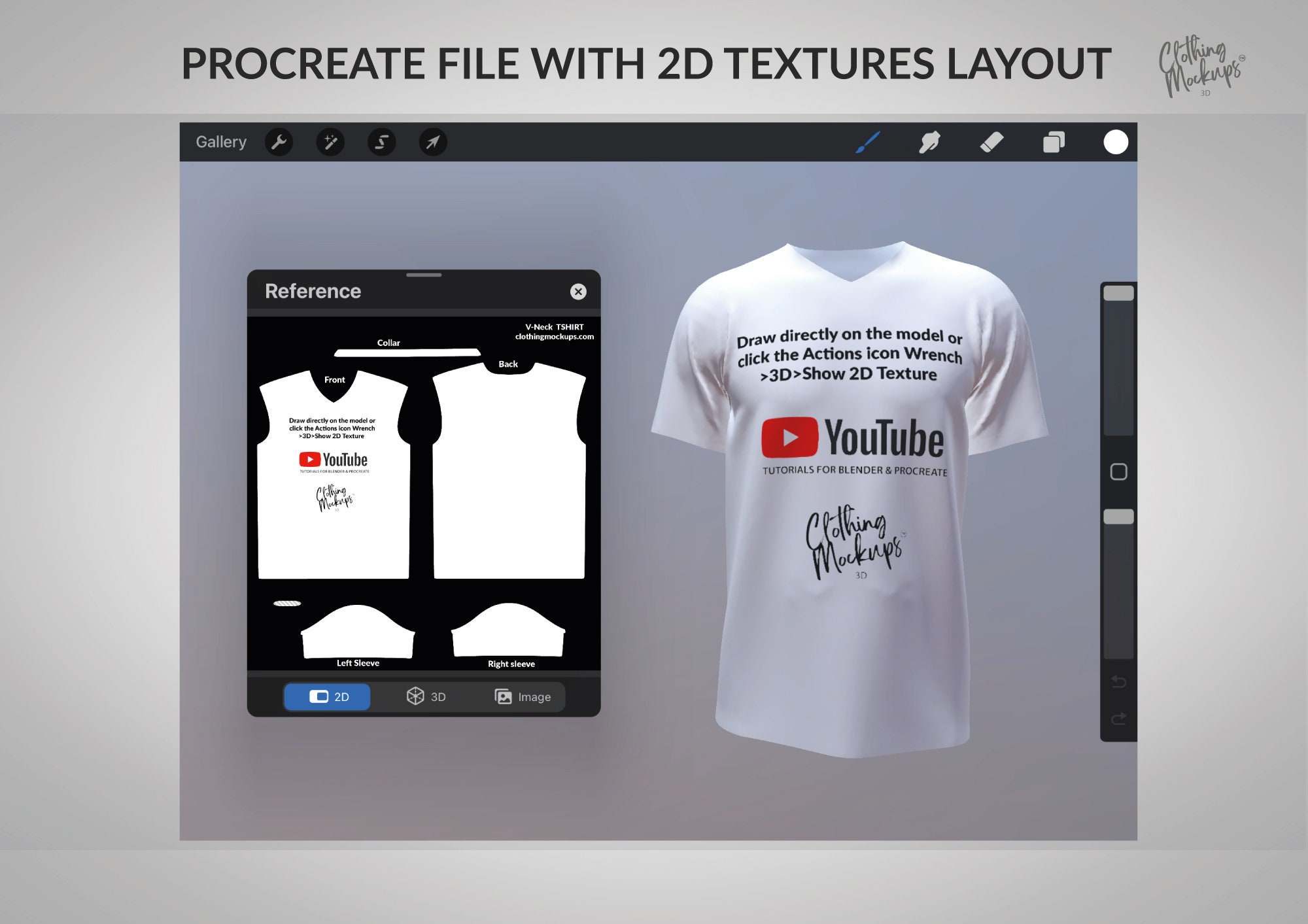 3D V-neck T-shirt - PROCREATE Obj - BLENDER Blend & Obj - Etsy