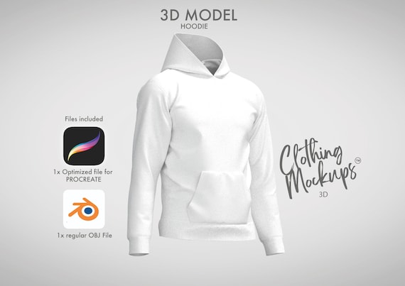 3D Hoodie Mockup Design Blender Procreate Beginner Friendly Tutorial Included Etsy UK