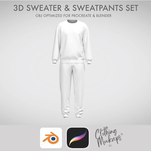 3D Sweater & Joggers Set Blender Procreate