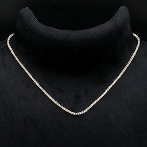 14K Gold Tennis Necklace, 2mm Diamond Tennis Necklace, Dainty Choker Necklace, Tennis Chain, Bridal Jewelry, Wedding Necklace, Gifts for her