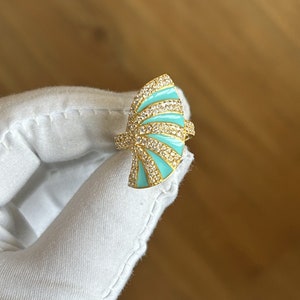 14K Diamond Enamel Ring, Enamel stacking ring, 14K Gold Dainty Ring, Gold Enamel Ring, Gold Vermeil Ring, Unisex Stackable Colorful Rings