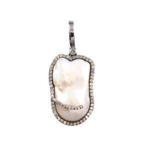 Silver 925 Natural Pearl pendant, Pearl Necklace, Freshwater Pearl Pendant, Baroque Pearl Necklace, Pearl Jewelry, June Birthstone, Gifts
