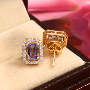 Gold Blue Sapphire Stud, Real Sapphire Stud, Gemstone Stud, Gold Sapphire diamond studs, Sapphire Stud Earring, Dainty Earring, Birthstone