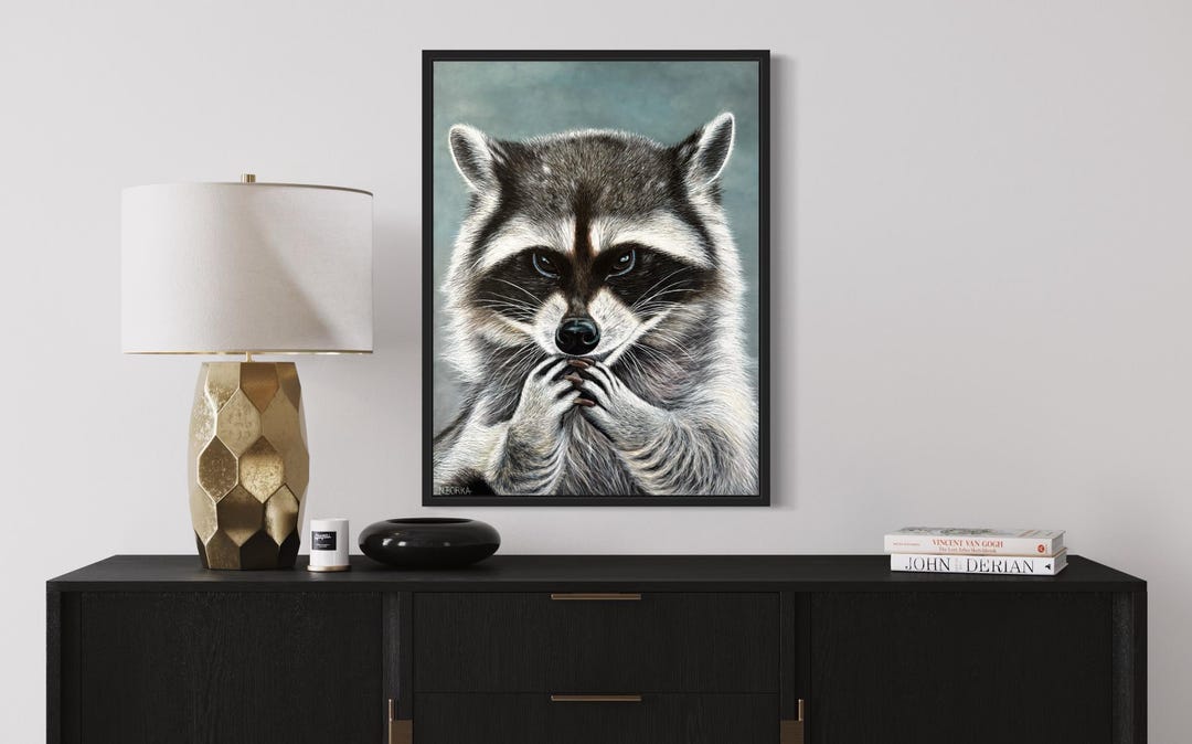 Raccoon Acrylic Painting 