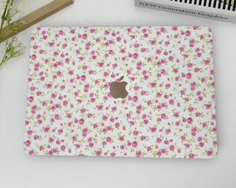 Coque MacBook petite fleur rose pour MacBook Pro 16 15 14 13 2023 2022 2021 2020, housse Macbook Air 15 13 11, M1 M2 pour ordinateur portable