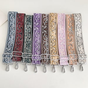 Embroideries Wide Shoulder Straps,Purse Straps,Adjustable Crossbody Bag Straps,Replaceable Shoulder Straps,Luggage Straps,Bag Straps