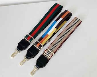 Leather Colorful Stripes Shoulder Strap,Purse Strap,Adjustable Crossbody Bag Straps,Replaceable Shoulder Straps,Luggage Straps,Handbag Starp
