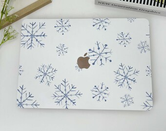 Snowflakes Background MacBook Case Macbook Cover for Pro 16 15 14 13,2023 2022 2021 2020,Air 15 13 11 Macbook Case,M1 M2 Laptop Case Skin