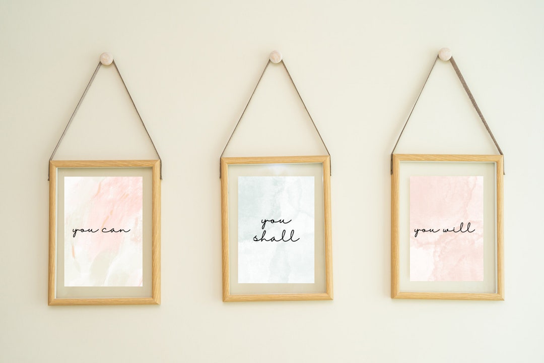 Set of 3 Inspirational Quote Prints, Cute Colourful Prints, Watercolour ...