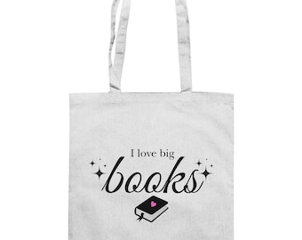 Beutel - Ich liebe große Bücher - Baumwolltasche