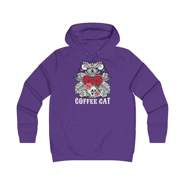 COFFEE CAT 2 - Girlie College Hoodie from our Tattoo edition