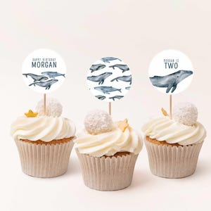 Whale Cupcake Toppers, Whale Birthday, Whale Party, Blue Whale, Humpback Whale, Whale Birthday Topper, 2.0&quot; Printable, Instant Download