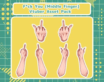 F*ck You Middle Finger Vtuber Asset Pack (Not Rigged/ Not Animated) Ready for Rigging/ in .png and .psd Format