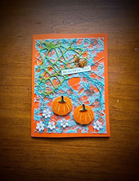 Handmade Thanksgiving Card with Embellishment