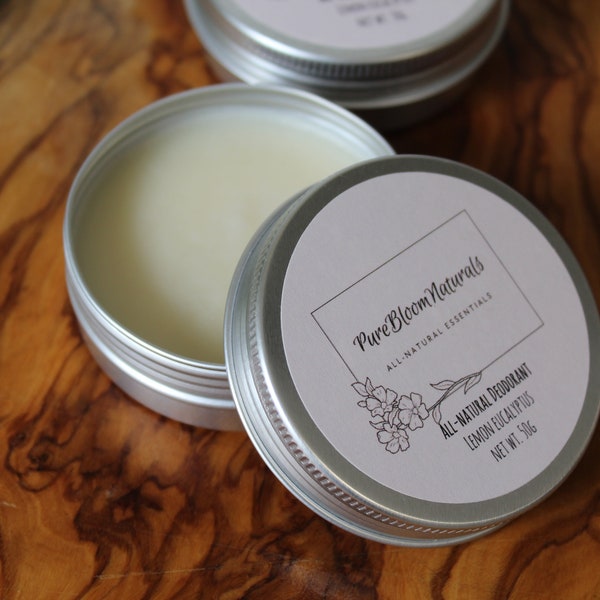 50g Natural Organic Lemon Eucalyptus Deodorant, Handmade