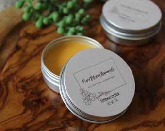 15g All-Natural Peppermint Lip Balm, Coconut Oil and Shea Butter, Super Moisturizing