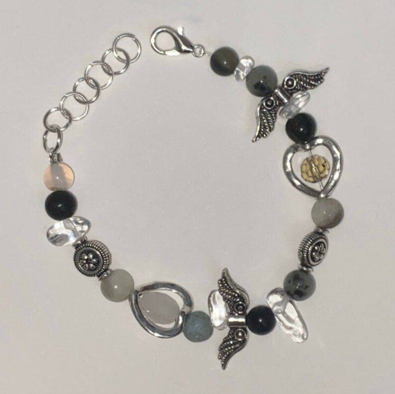 Grunge Charm Beaded Bracelet Etsy