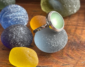 Seaham sea glass, sea glass ring, sea glass rings
