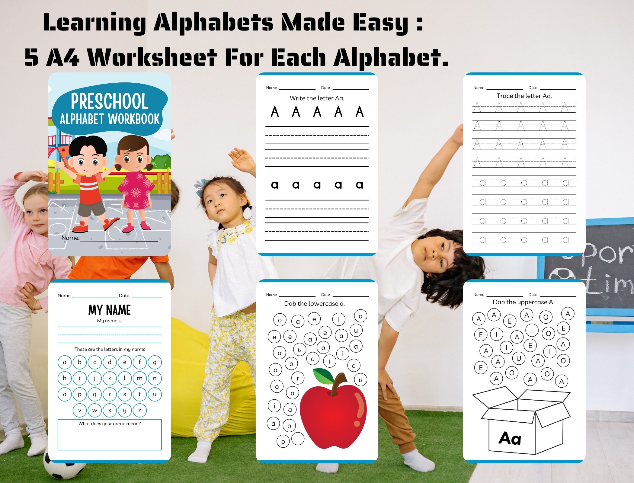 Printable Kids Alphabet Workbook Instant Fun for Little Etsy Printable Kids Alphabet Workbook Instant Fun for Little Etsy
