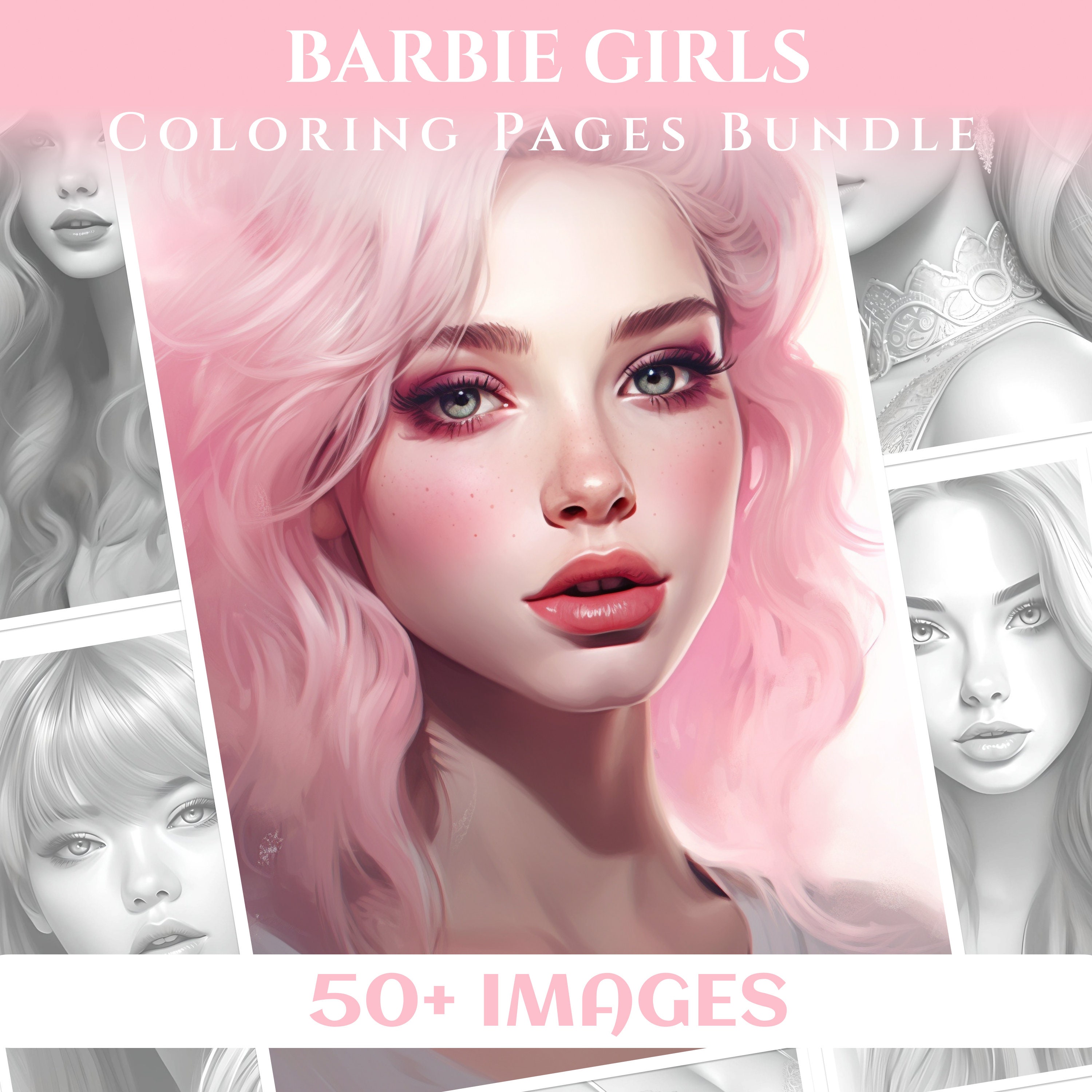 50+ Coloring Pages With Barbie Girls Grayscale Printable, Coloring ...
