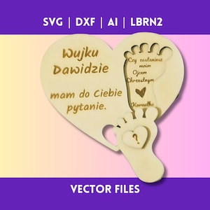 Solicitud al Padrino - archivo digital para corte láser svg, dxf, ai, lbrn2 (LightBurn)